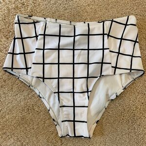 Geode swimwear high waisted windowpane print swim bottoms size medium